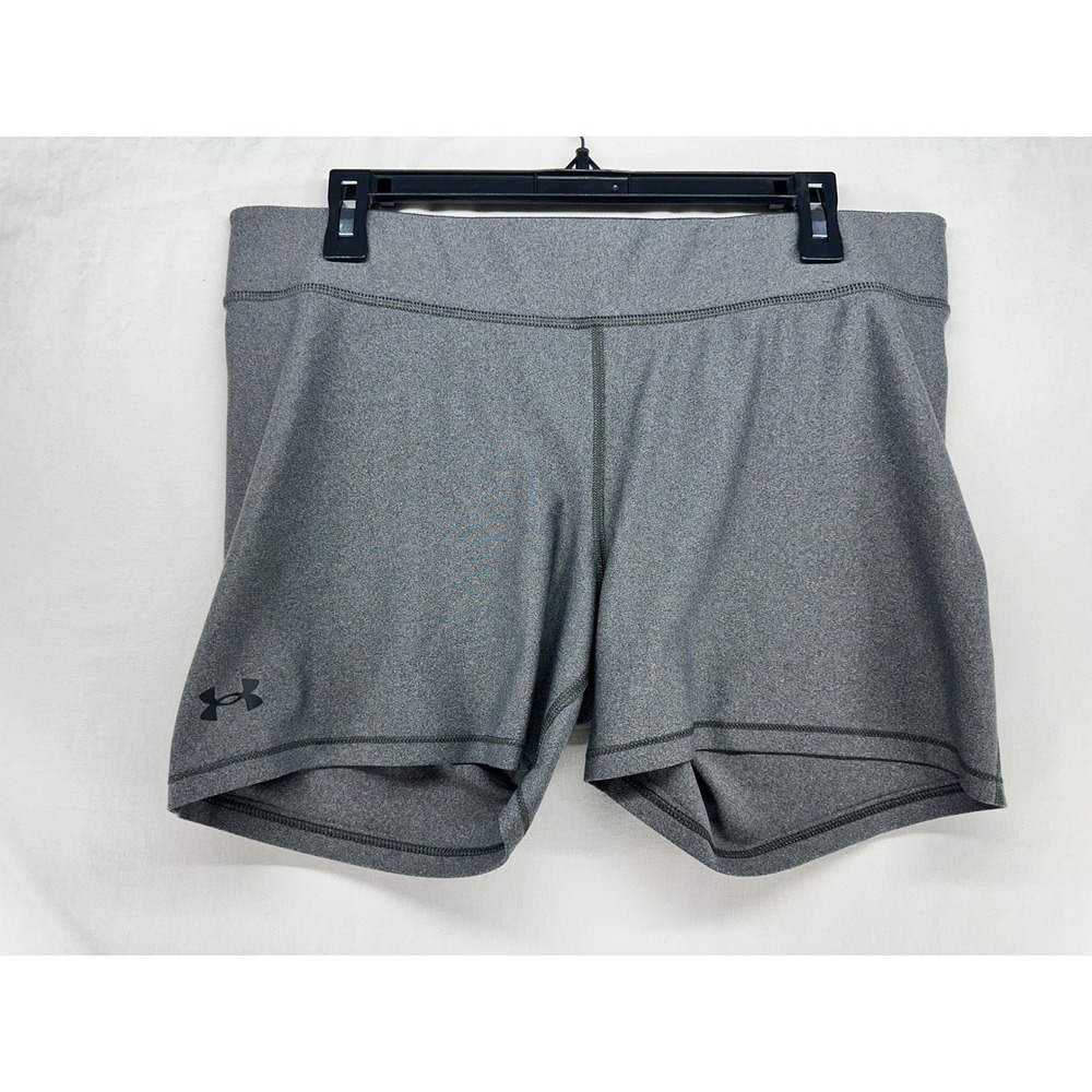 Under Armour Womens XL Gray HeatGear Compression Volleyball Shorts 3 Inch Inseam